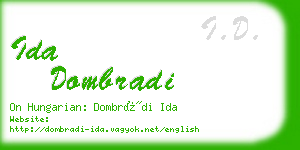 ida dombradi business card